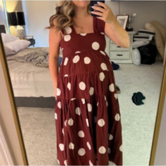 Anthropologie Maeve - Helena Square-Neck Babydoll Polkadot Dress - Picture 8 of 15